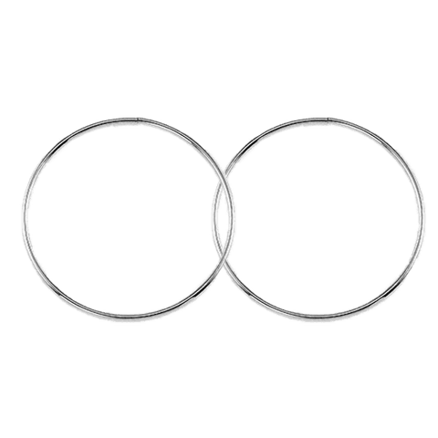 10K White Gold 32mm Sleeper Earrings