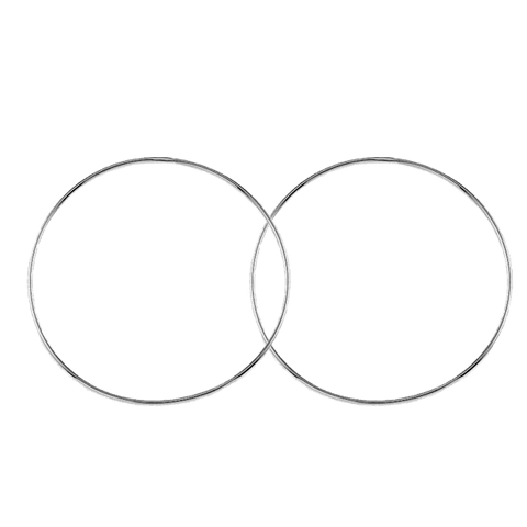 10K White Gold 52mm Sleeper Earrings