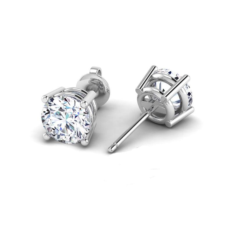 0.55DW Lab Grown Diamond Solitaire Earrings in 14K White Gold