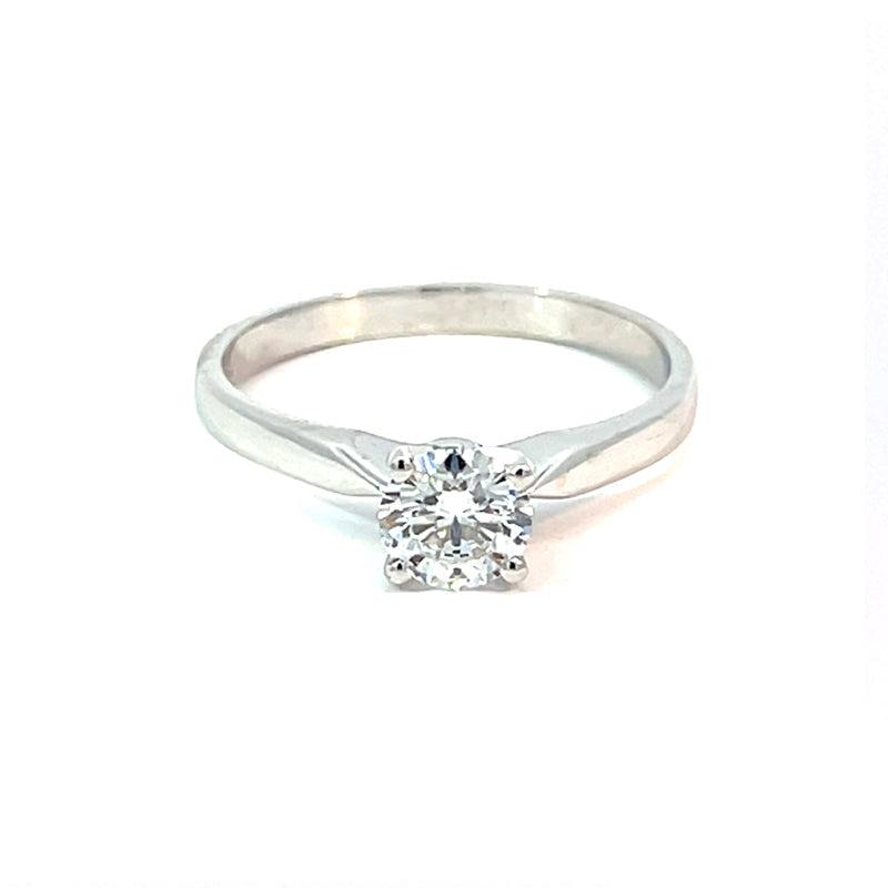 14K White Gold 0.50CT Lab Grown Diamond Solitaire Ring