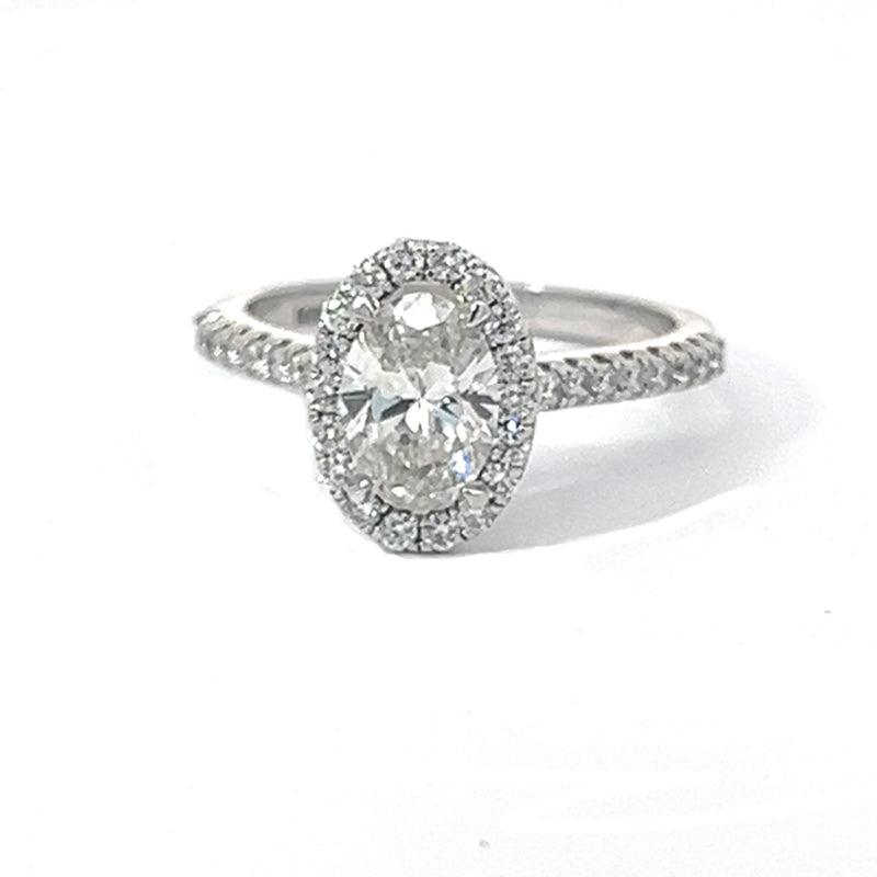 14K White Gold 1.00CT Oval Lab Grown Diamond Solitaire Ring