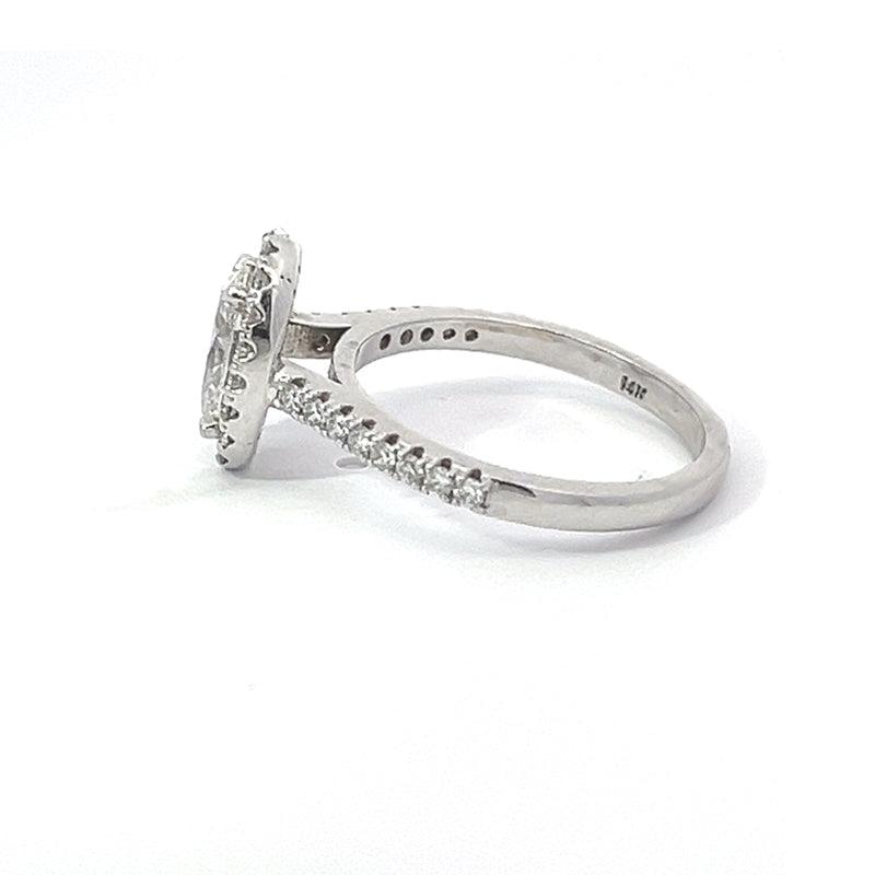 14K White Gold 1.00CT Oval Lab Grown Diamond Solitaire Ring