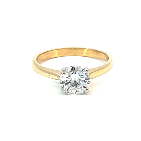 14K Yellow Gold 1.03CT Lab Grown Diamond Solitaire Ring