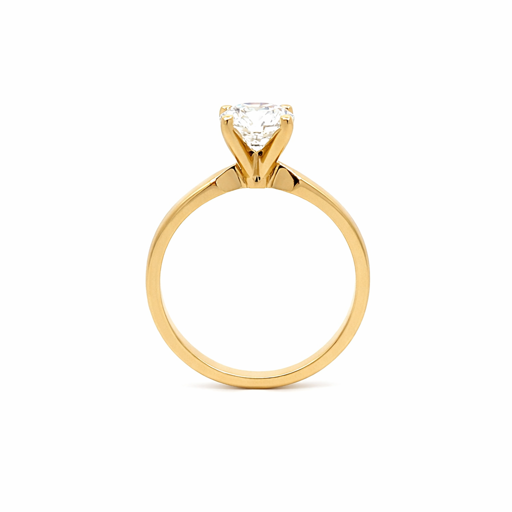 1.06CT Lab Grown Diamond Solitaire Ring in 14K Yellow Gold