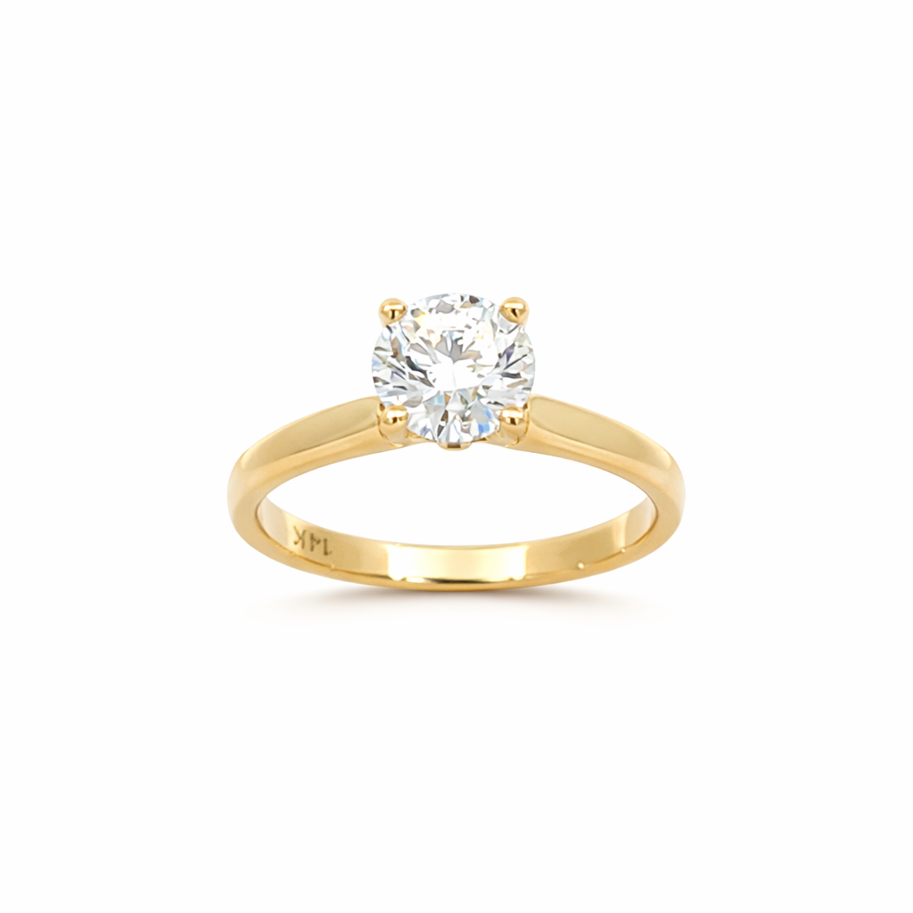 1.06CT Lab Grown Diamond Solitaire Ring in 14K Yellow Gold