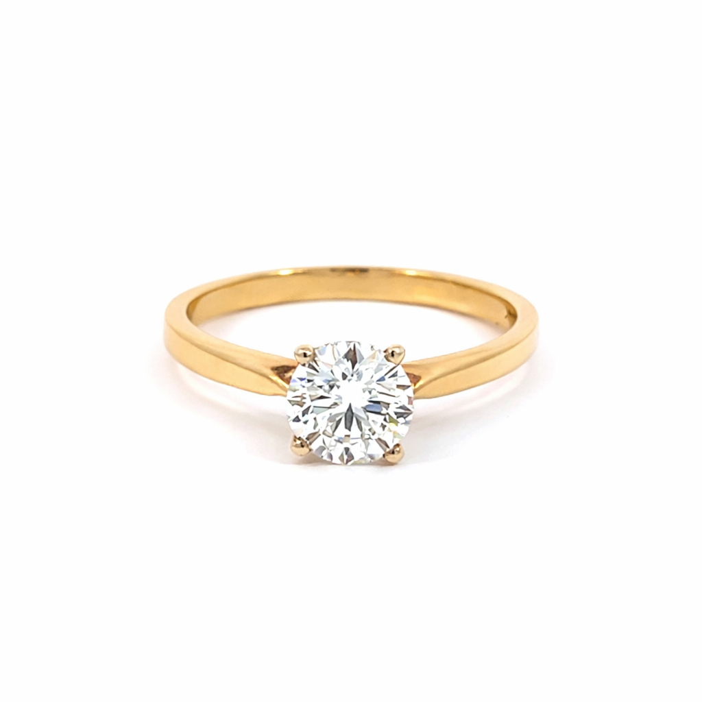 1.00CT Lab Grown Diamond Solitaire Ring in 14K Yellow Gold