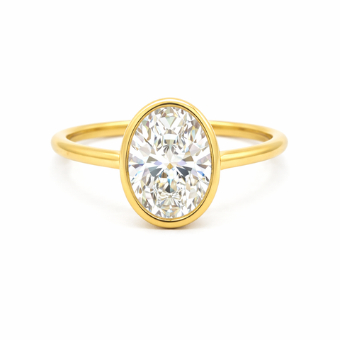 1.51 CT Oval Lab Grown Diamond Solitaire Ring in 14K Yellow Gold