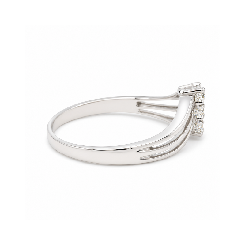 10K White Gold 0.03CT Diamond Women's Ring