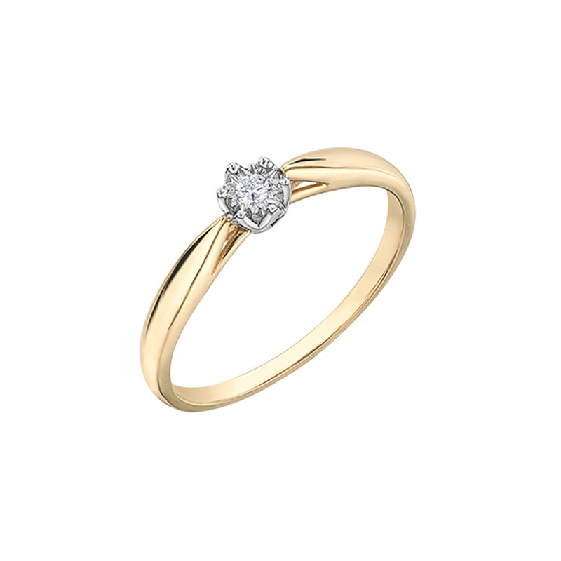 10K Yellow Gold Illusion Set 0.05 CT Diamond Ring