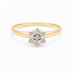 10K Yellow Gold 0.02CT Cluster Diamond Ring