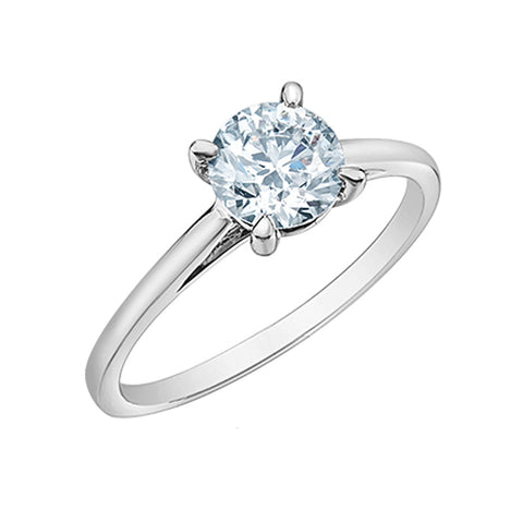 14K White Gold 1.04CT Lab Diamond Solitaire Ring