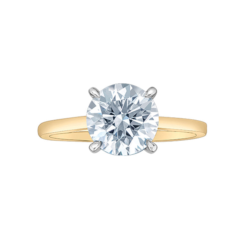 14K Yellow &amp; White Gold 2.08ct Lab-Grown Diamond Solitaire Ring