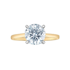 14K Yellow & White Gold 2.08ct Lab-Grown Diamond Solitaire Ring