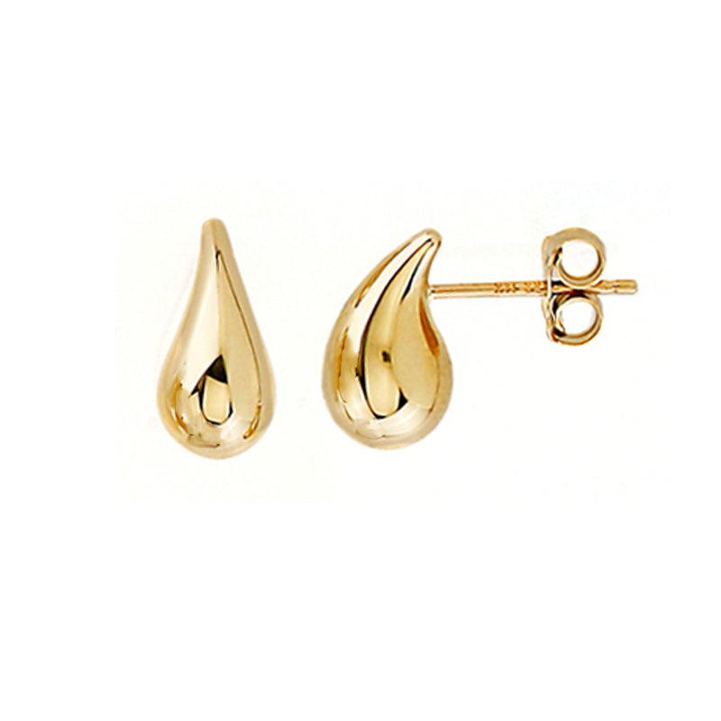 10K Yellow Gold Small Teardrop Stud Earrings
