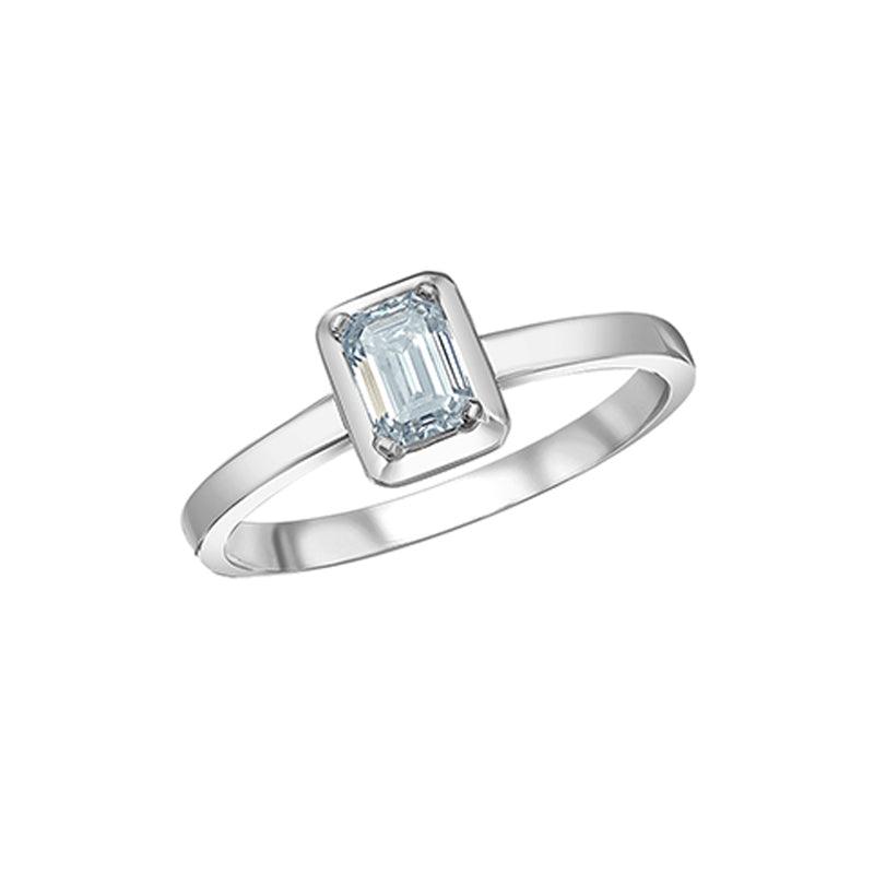 10K White Gold 0.50CT Lab Grown Diamond Emerald Cut Ring