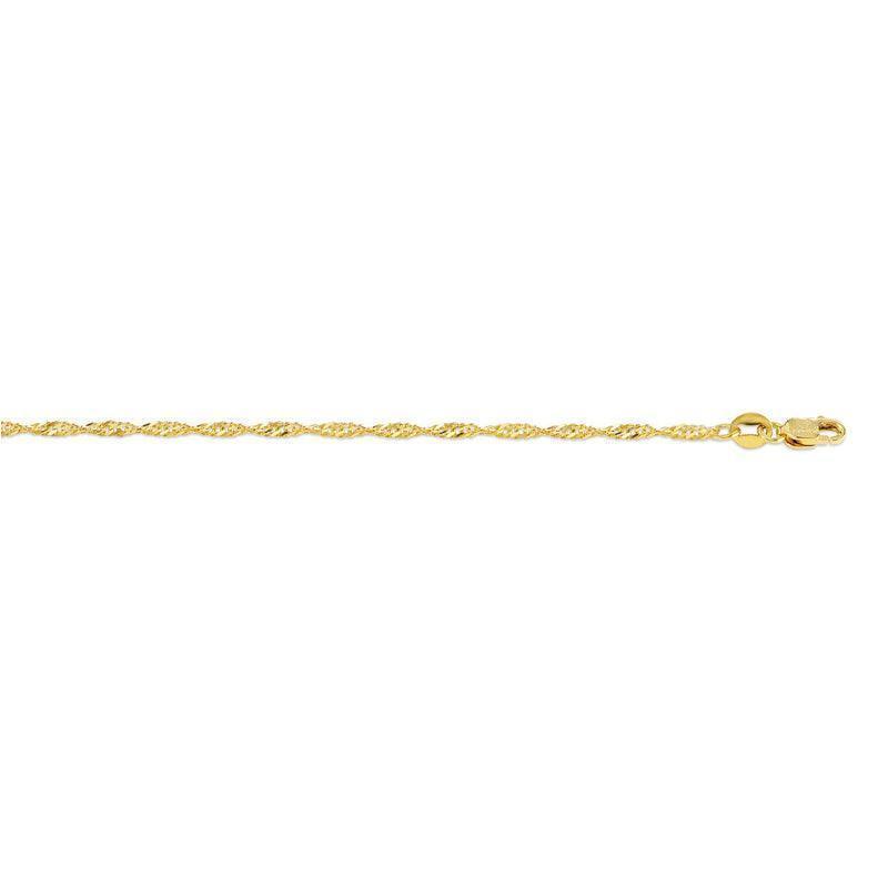 10K Yellow Gold 22&quot; Singapore Link Italian Chain