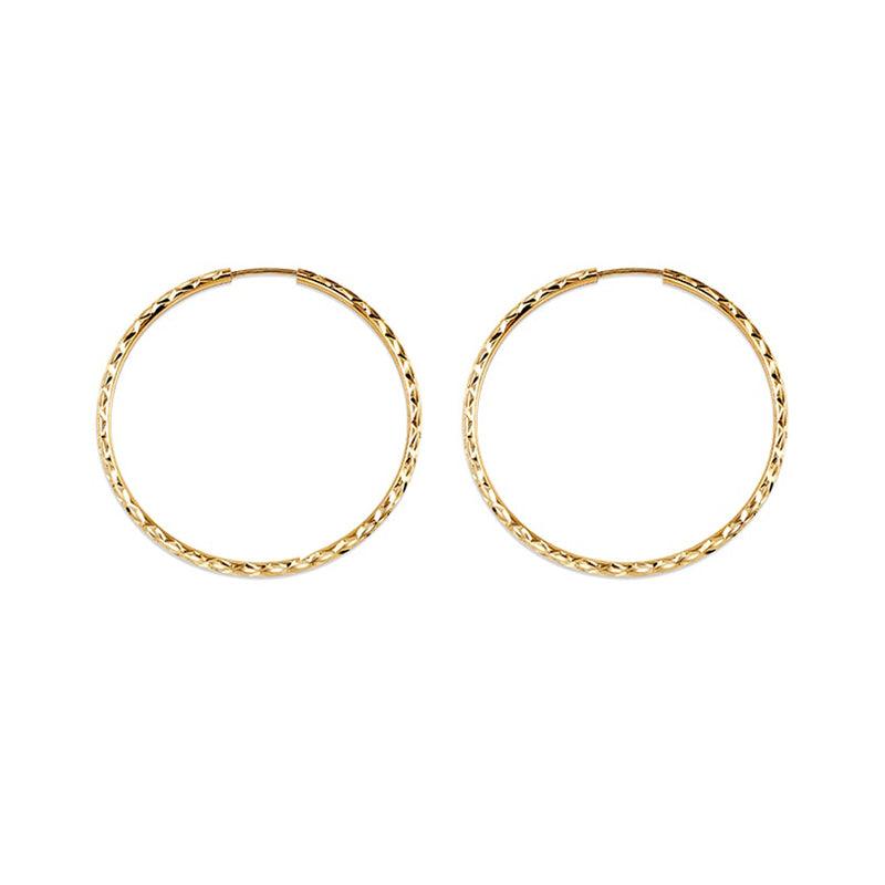 10K Yellow Gold 30MM Dazzles Hoop Earrings