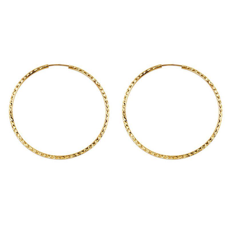 10K Yellow Gold 45MM Dazzles Hoop Earring