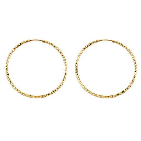 10K Yellow Gold 45MM Dazzles Hoop Earring