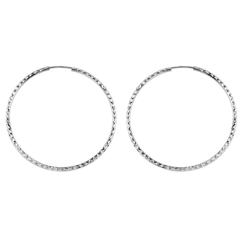10K White Gold 45MM Dazzles Hoop Earring