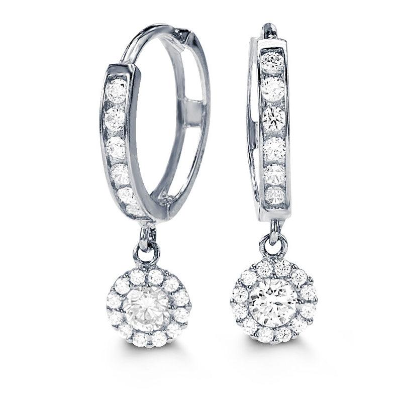 10K White Gold CZ Bella Lux Earrings