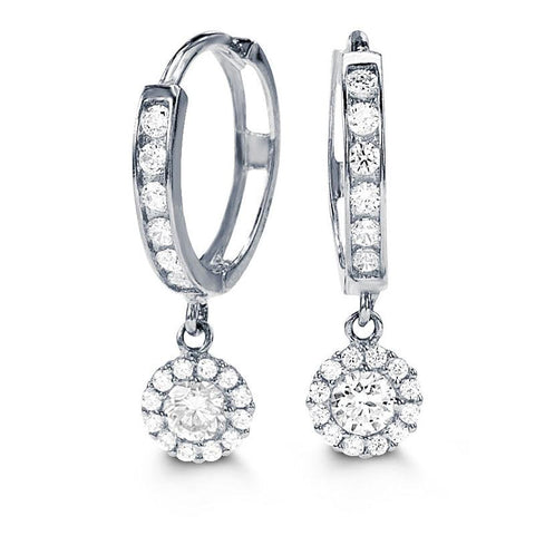 10K White Gold CZ Bella Lux Earrings