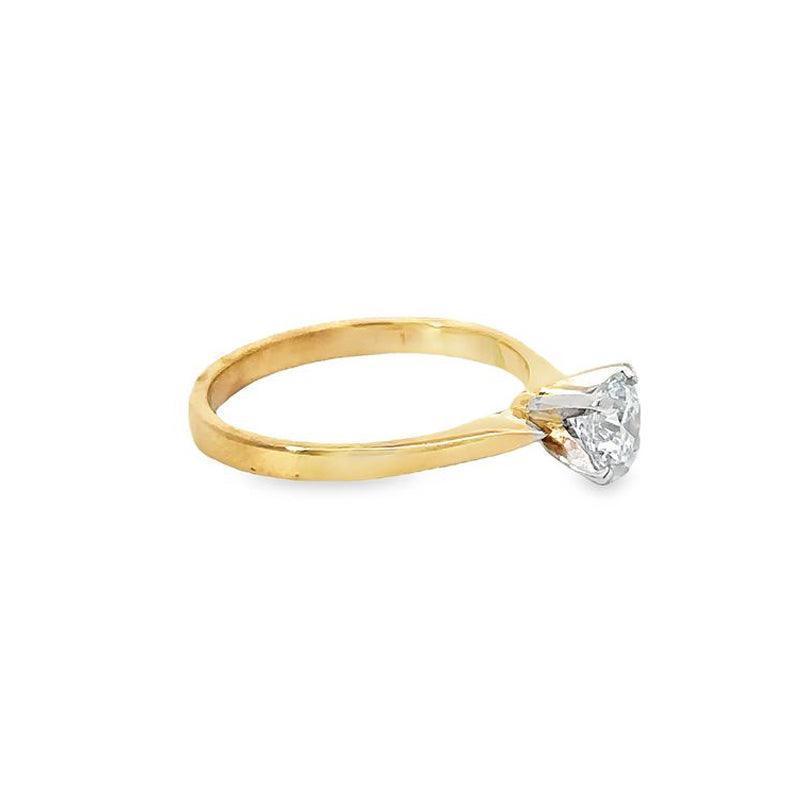14K Yellow Gold Solitaire Ring with 0.56ct Lab Grown Diamond