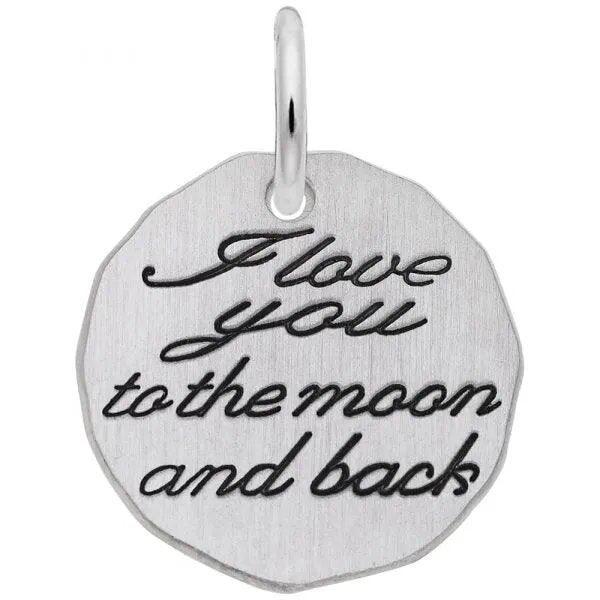 I Love You to the Moon and Back Tag Sterling Silver Charm