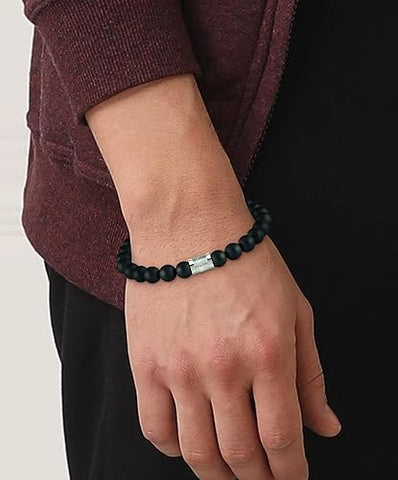 Hugo Boss Jewellery Men's Onyx Beads Bracelet 1580042M