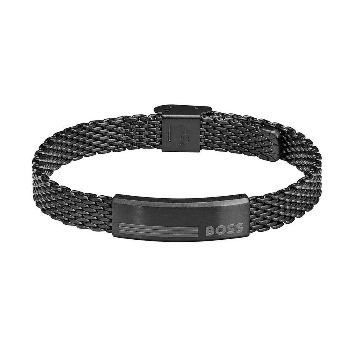 Hugo Boss Jewellery Men&#39;s Alen Black IP Mesh Bracelet 1580612
