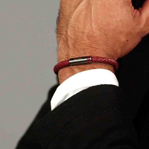 Hugo Boss Jewellery Men's Ares Single Braided Leather Bracelet 1580626