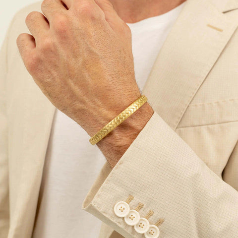 Hugo Boss Jewellery Gold Steel Men's Open Bangle 1580672