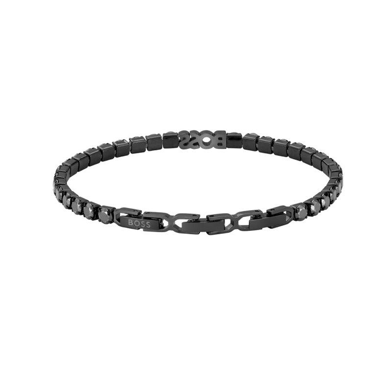 Hugo Boss Jewellery Men&#39;s Black Steel Tennis Bracelet 1580708