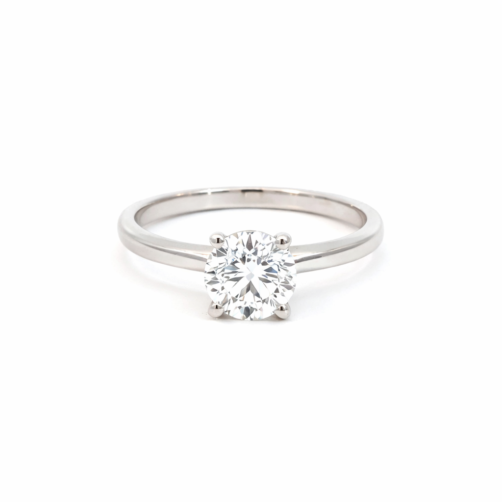 2.00 Carat Round Lab Grown Diamond Solitaire Ring in 14K White Gold