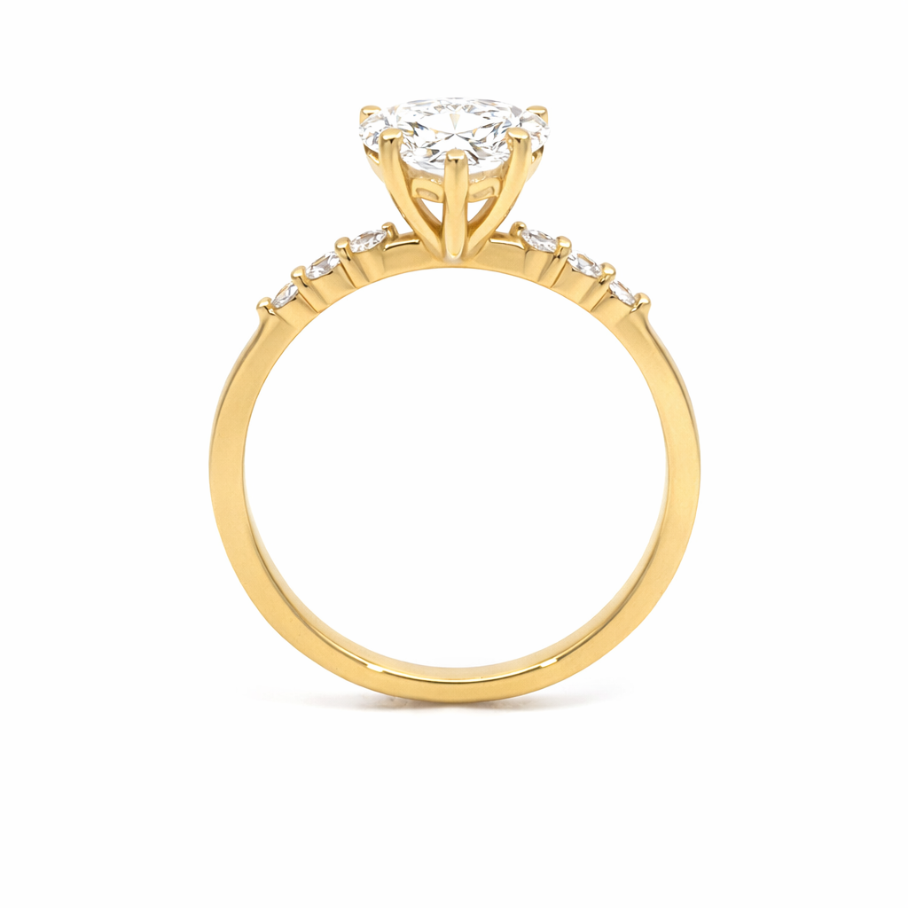 14K Yellow Gold 2.28 TDW Lab Grown Diamond Heart Engagement Ring
