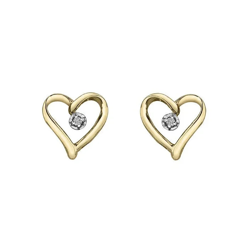 10K Yellow Gold 0.015TDWW Diamond Earrings