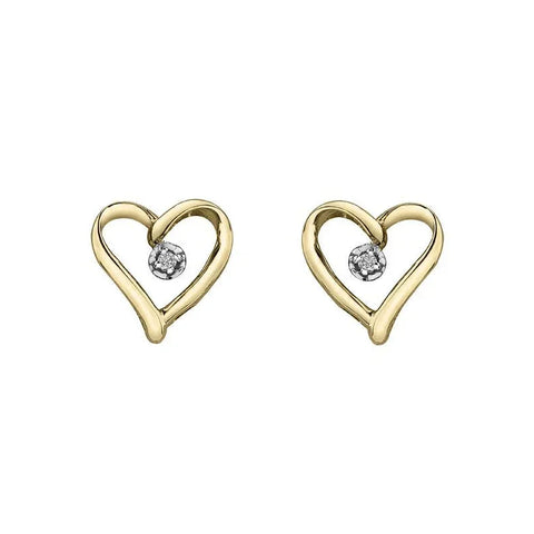 10K Yellow Gold 0.015TDWW Diamond Earrings