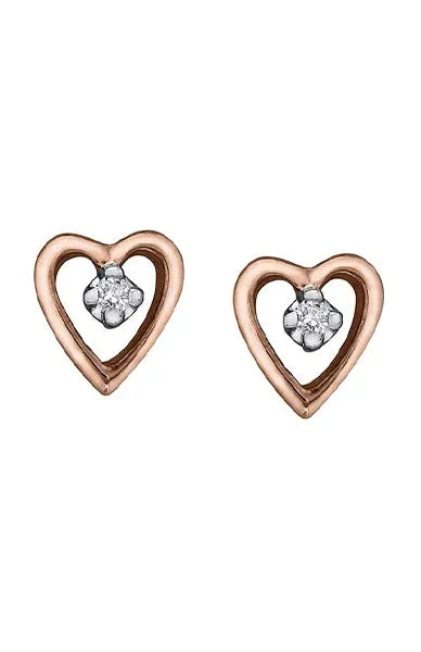 10K Rose Gold 0.02TDW Diamond Earrings