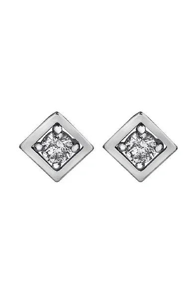 10K White Gold 0.08TDWW Diamond Earrings