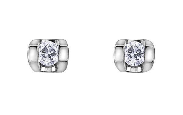 10K White Gold 0.06TDWW Diamond Earrings
