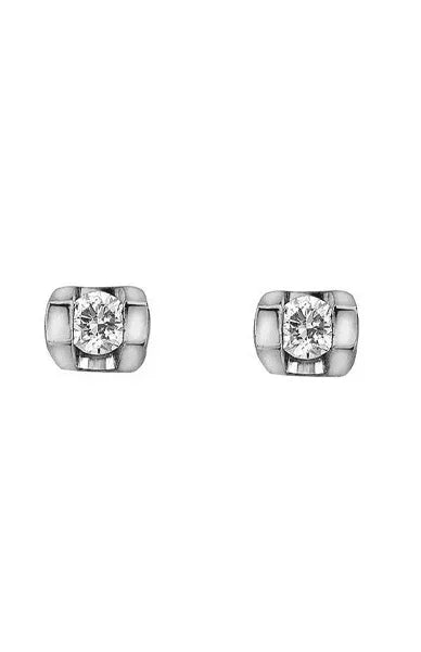 10K White Gold 0.06TDWW Diamond Earrings