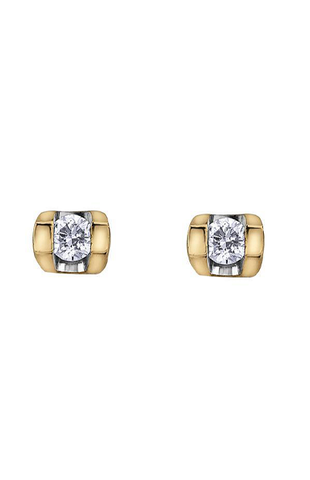10K White Gold 0.10TDW Diamond Earrings
