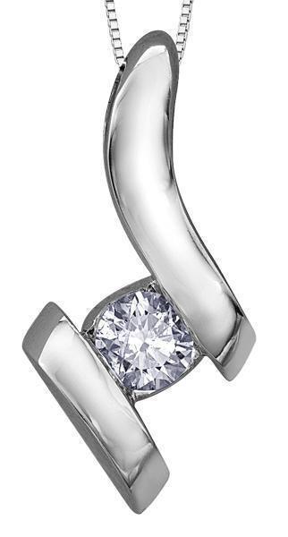 10K White Gold 0.075TDW Diamond Pendant