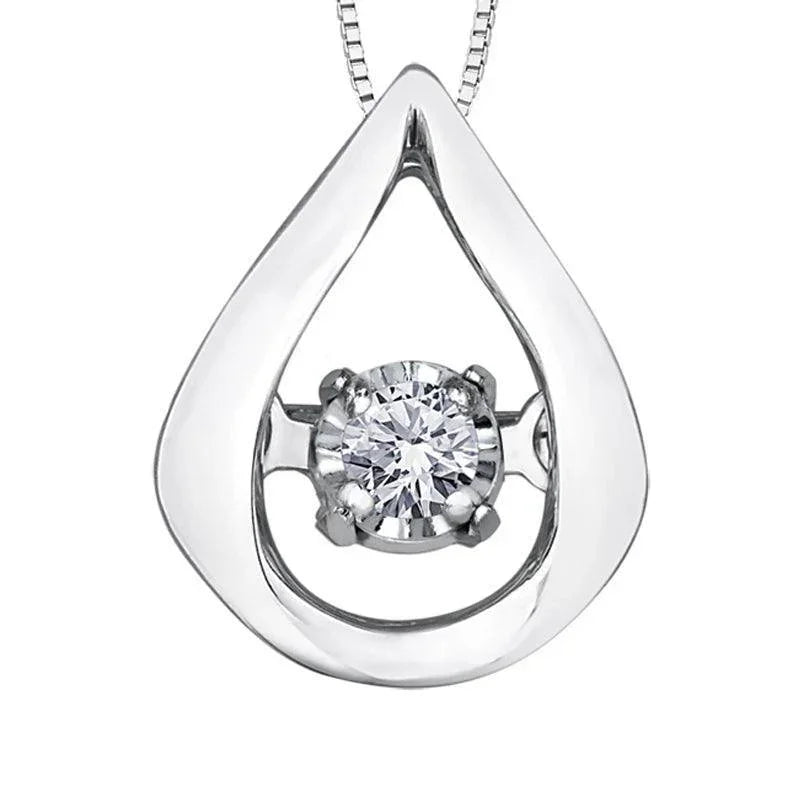 10K White Gold 0.02TDW Diamond Pendant