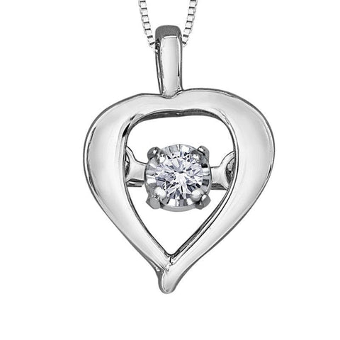 10K White Gold 0.02TDW Diamond Pendant