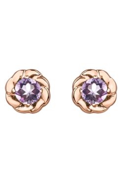 10K Rose Gold Lilac Amethyst Earrings