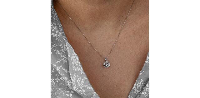 10K White Gold Diamond Pendant