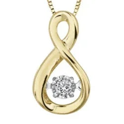 10K Yellow Gold Diamond Pulse Pendant