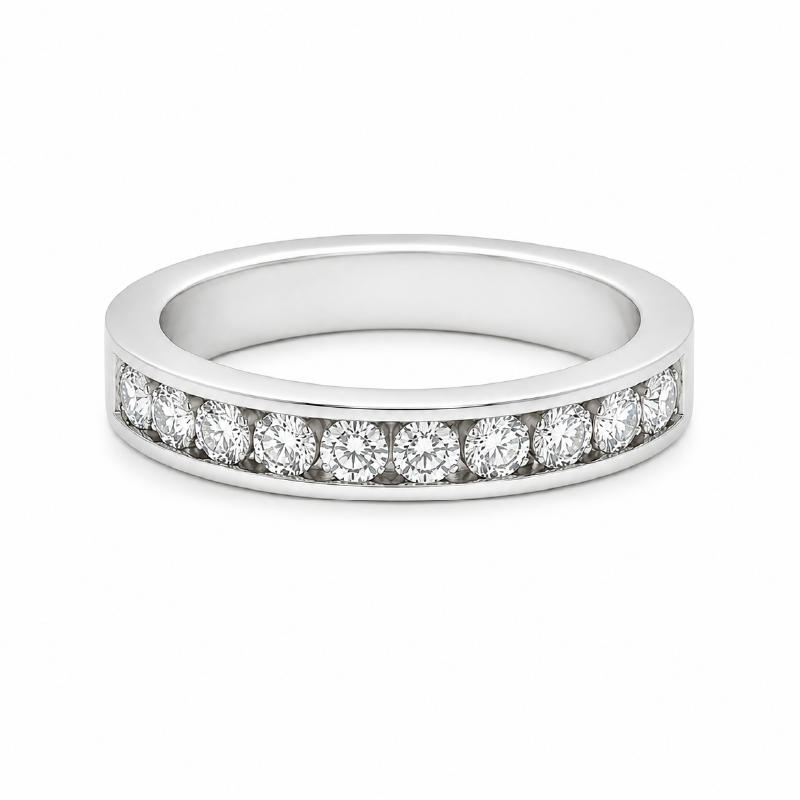 14K White Gold 1.00CT Diamond Channel Set Wedding Band