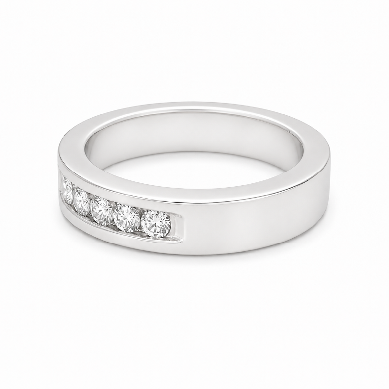 14K White Gold 1.00CT Diamond Channel Set Wedding Band